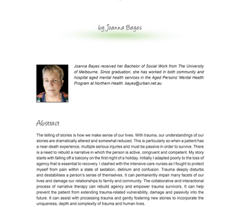 Narrative Therapy in Trauma Care_J Bayes_Hospivision