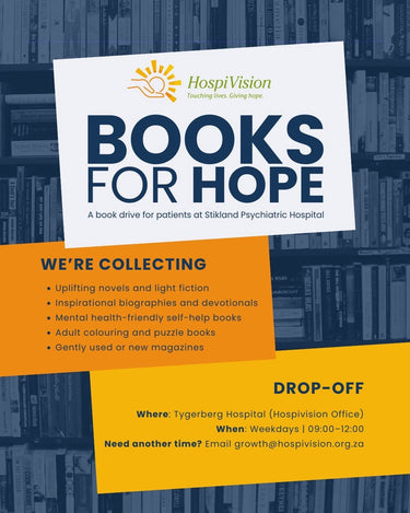 Hospivision NPO Books for Hope Donation Drive