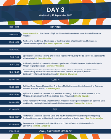 Hospivision Stellenbosch University John Templeton Foundation Conference Spirituality and Religion Conference 2026 Cape Town Day 3